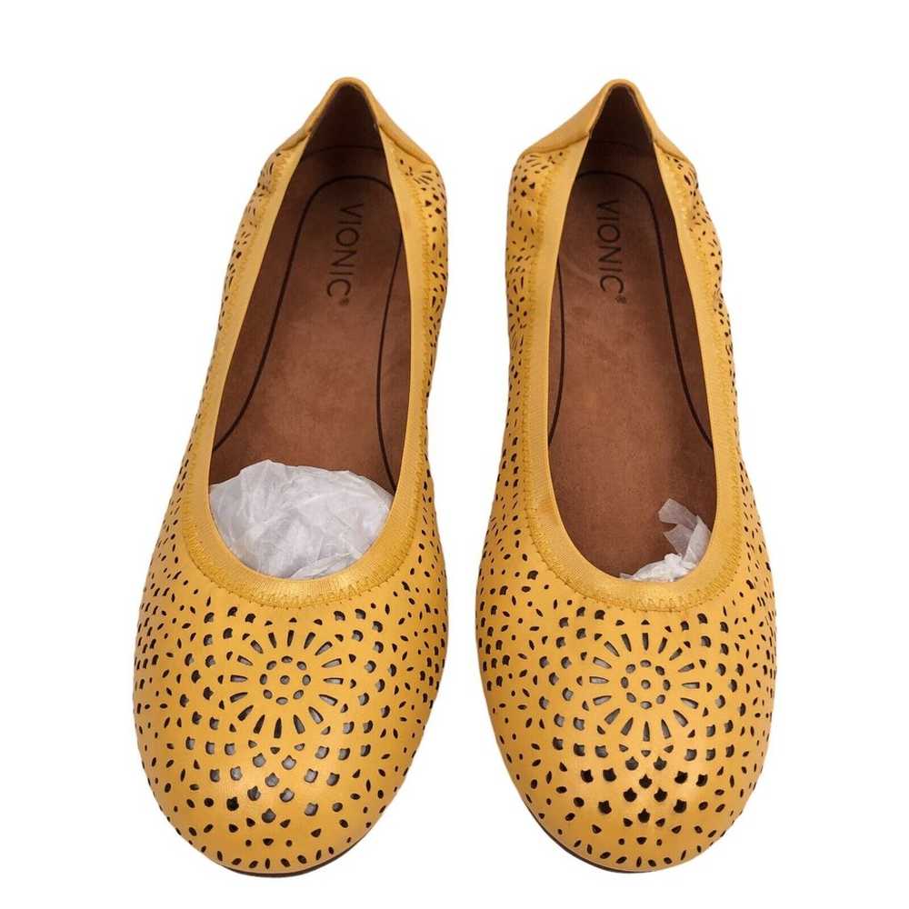 Vionic Robyn Perforated Leather Ballet Flats Shoe… - image 2