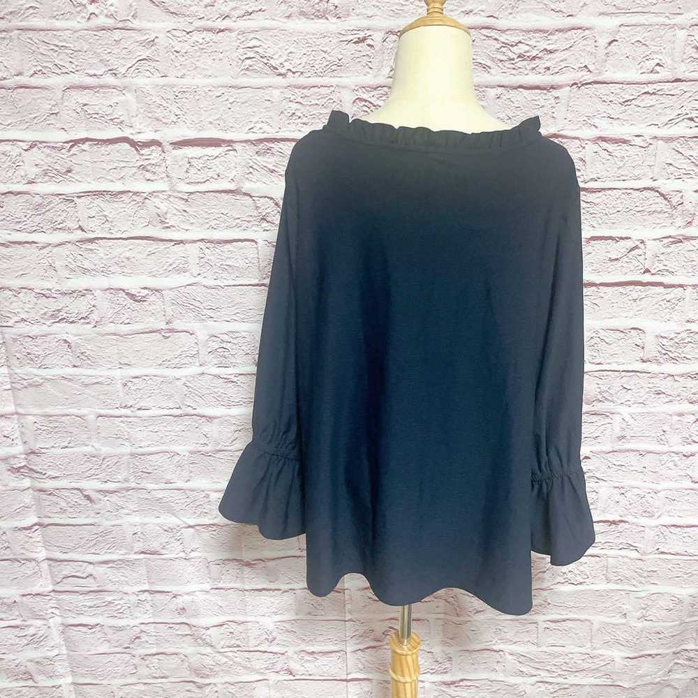 No-Brand Puff Sleeve Top Large Size 5L Navy Gathe… - image 6