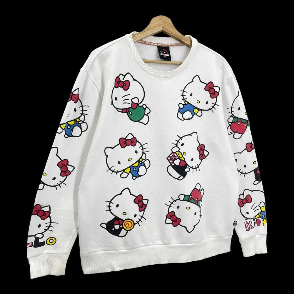 Vintage - RARE!! Hello Kitty Over Print Crewneck … - image 2