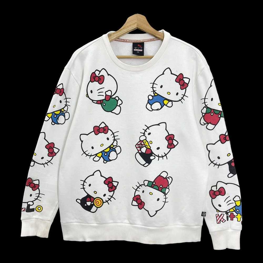 Vintage - RARE!! Hello Kitty Over Print Crewneck … - image 3