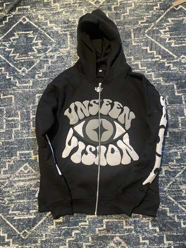 Streetwear y2k zip up hoodie puff print - image 1