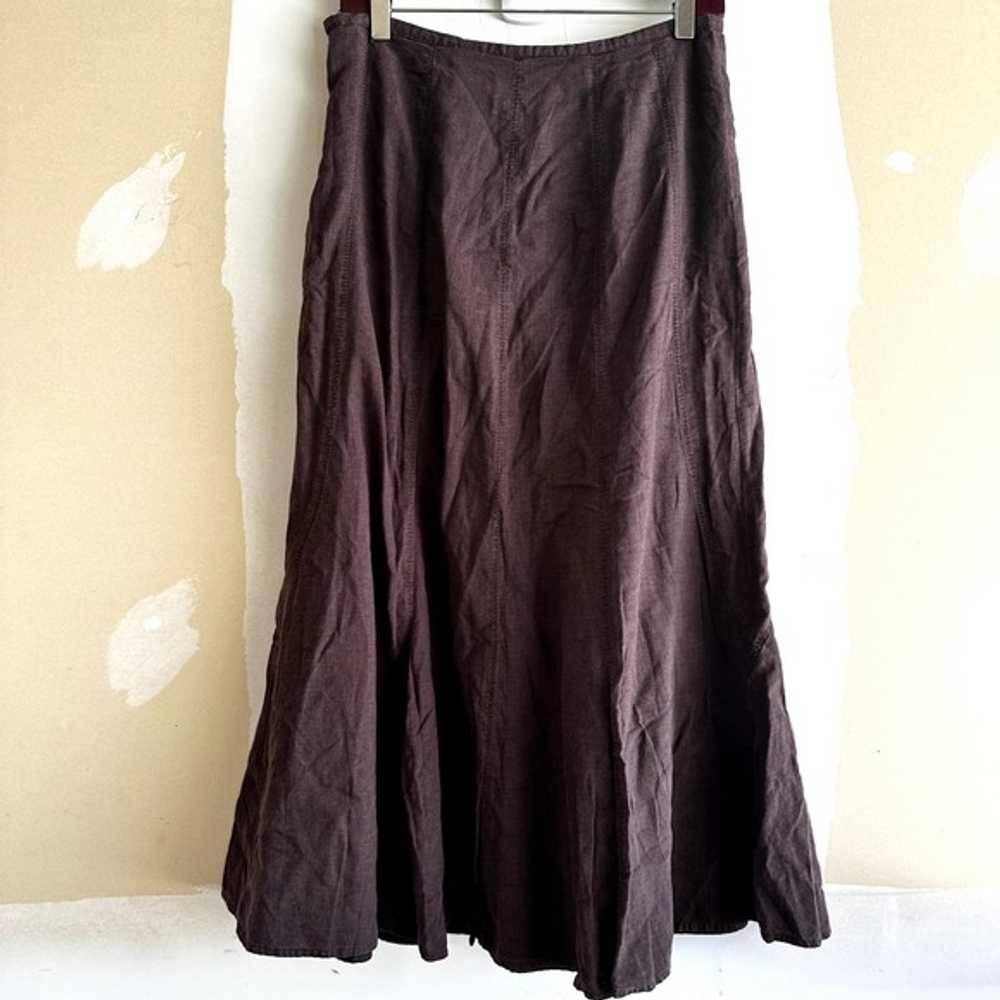 Hillard & Hanson Linen Midi Skirt A Line Plain Ba… - image 6