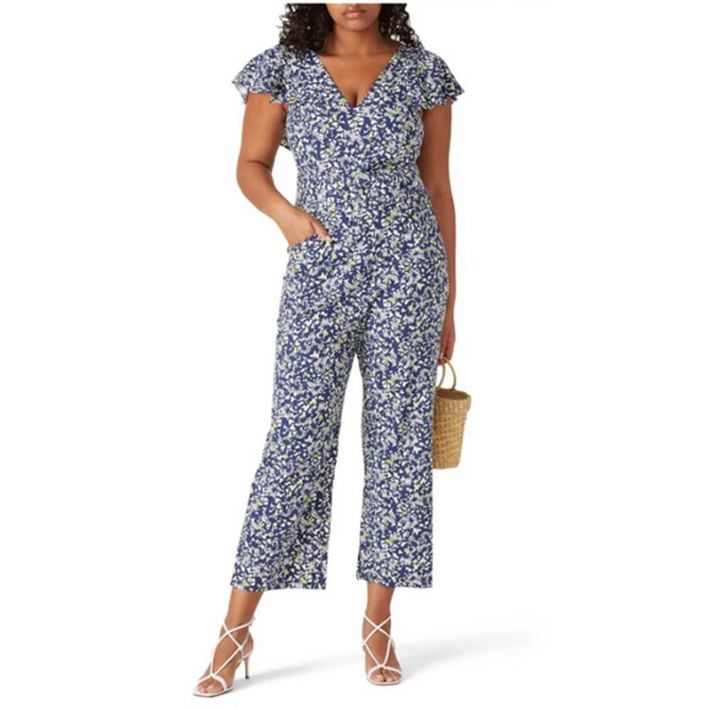 Tanya Taylor Avalon Jumpsuit Linen Blend Short Sl… - image 1