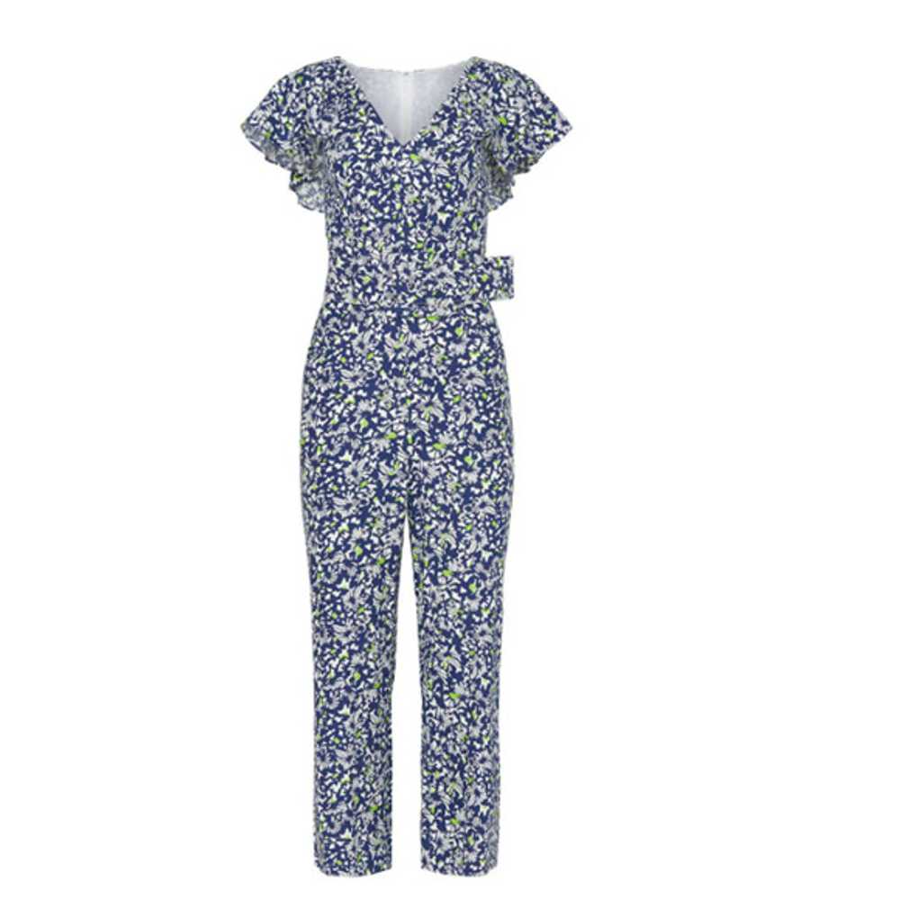 Tanya Taylor Avalon Jumpsuit Linen Blend Short Sl… - image 2