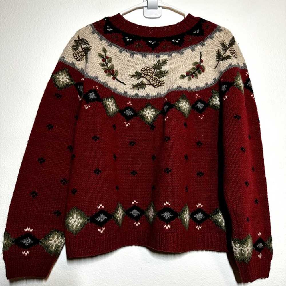 VTG Nomadic Traders Sweater Cowichain Knit Pine H… - image 4