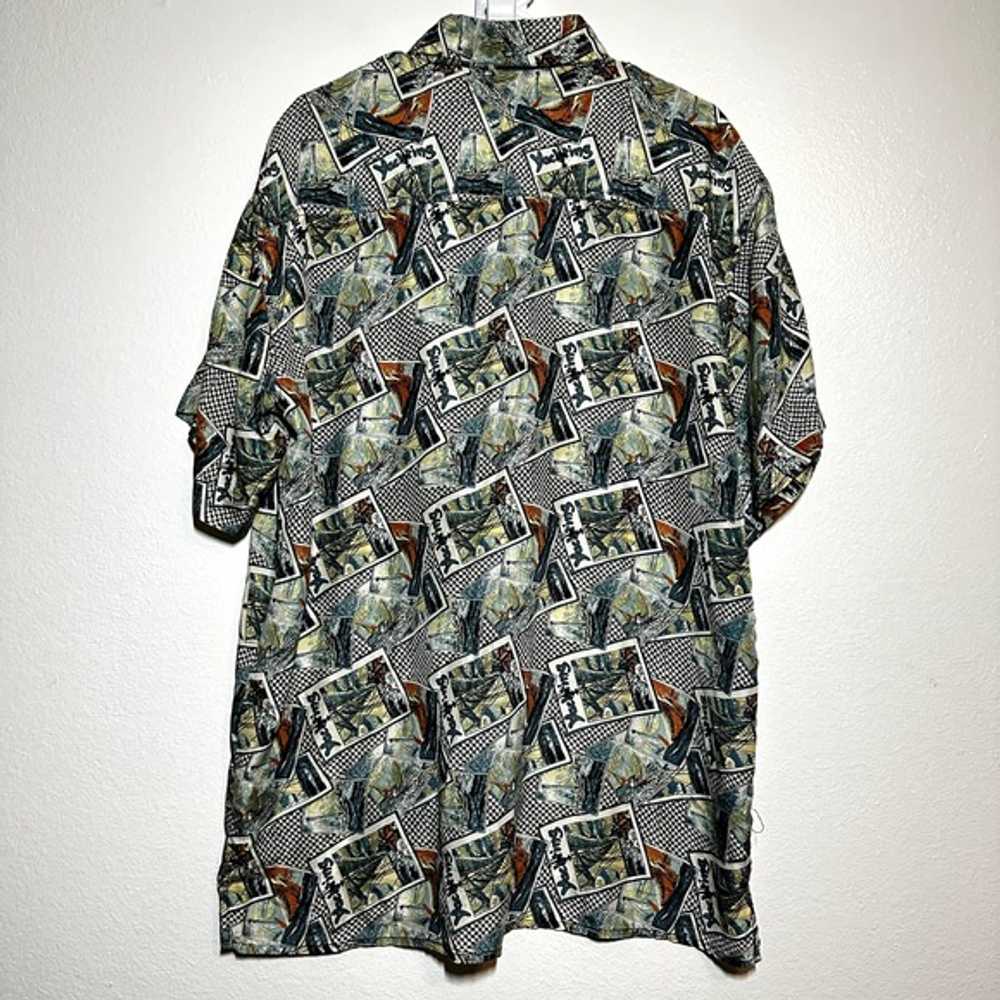 VTG Robert Stock Button-Down Shirt 100% Silk 80's… - image 4