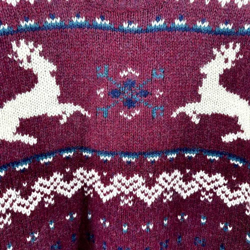 VTG Woolrich Fair Isle Sweater 80s Crew Neck Rein… - image 2