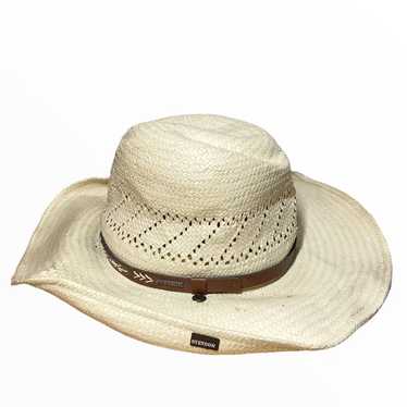 Rodeo Dr by Stetson Cowboy Straw Hat Big Brim Lea… - image 1