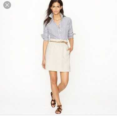 J. Crew - J Crew Linen Paper Bag Skirt Beige Tan … - image 1