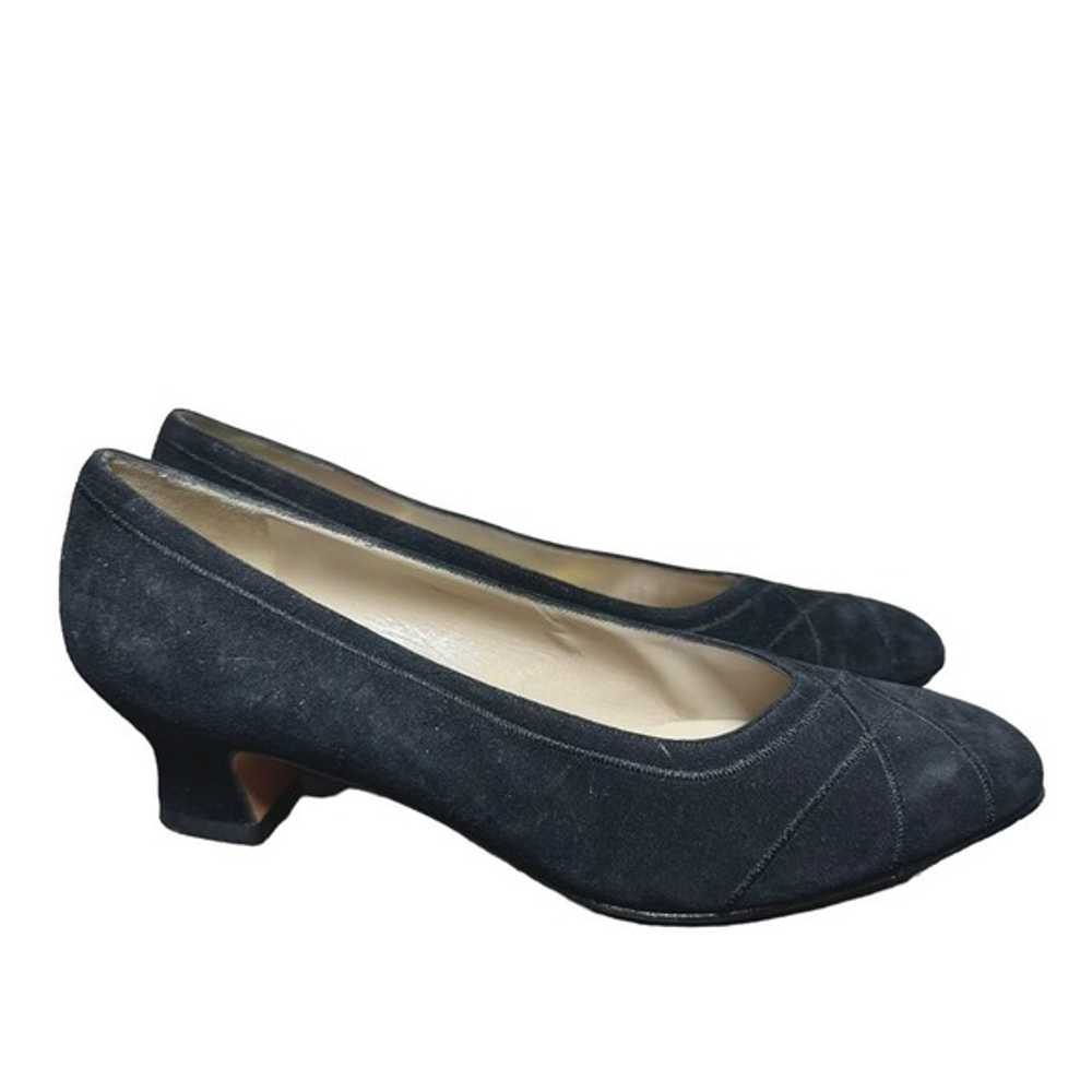 VTG Salvatore Ferragamo Velvet Pumps Heels Block … - image 1