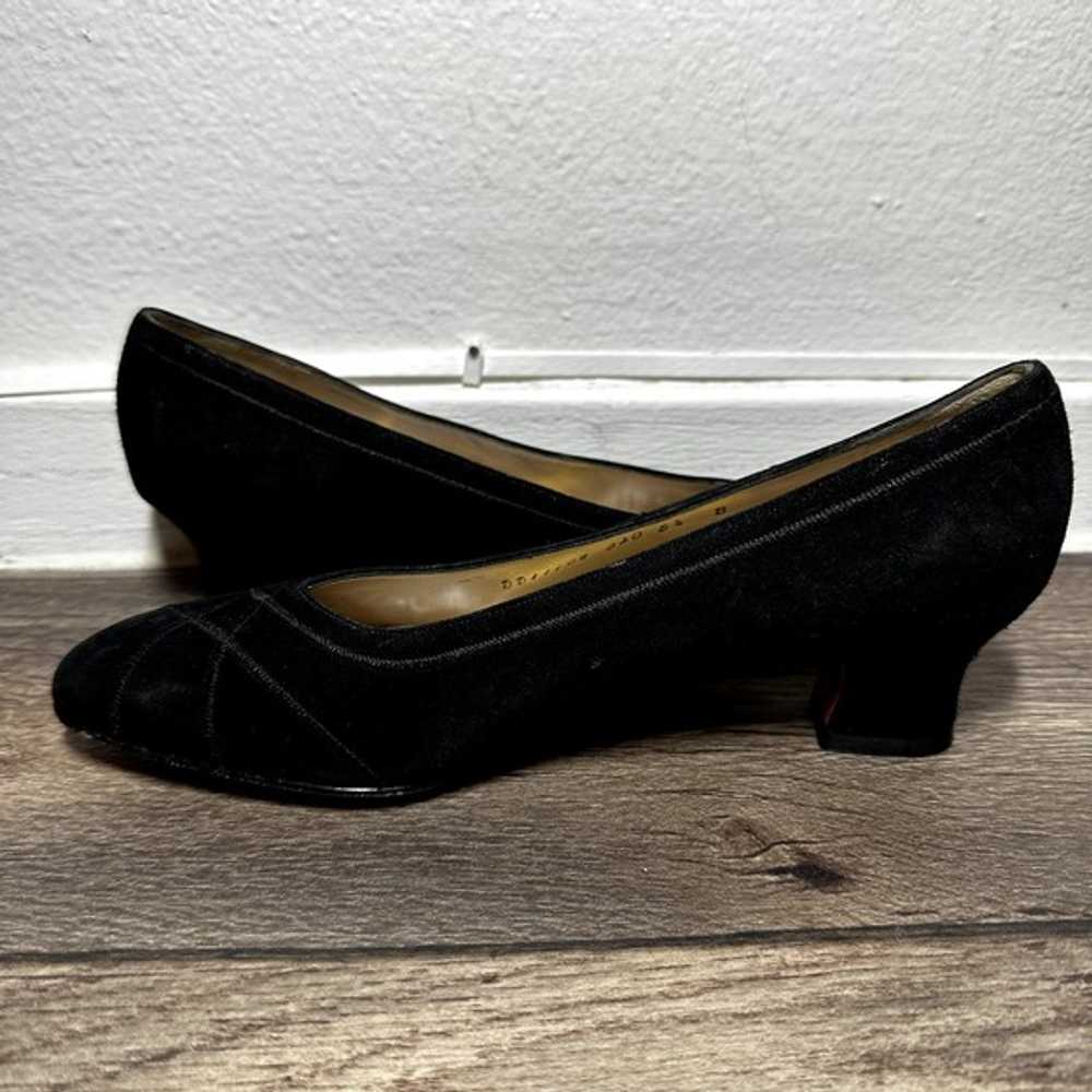 VTG Salvatore Ferragamo Velvet Pumps Heels Block … - image 2