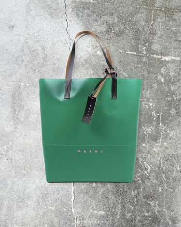 Marni Tribeca logo-print faux-leather tote bag