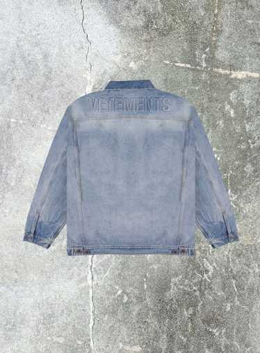 VETEMENTS Blue Embossed Denim Jacket