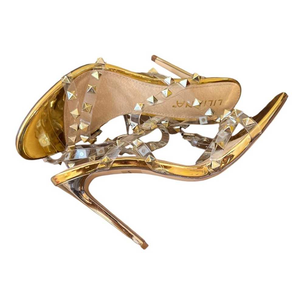 Women's Liliana Gold Clear Strappy Heels Size 8 - image 6