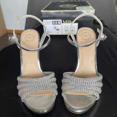 Silver with rhinestones High heeled Shoes