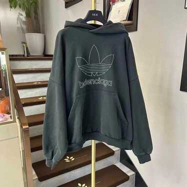 Balenciaga X Adidas SS23 Dark Green Oversized Hoo… - image 1