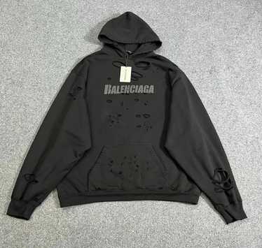 Balenciaga Caps Destroyed Hoodie - Gem
