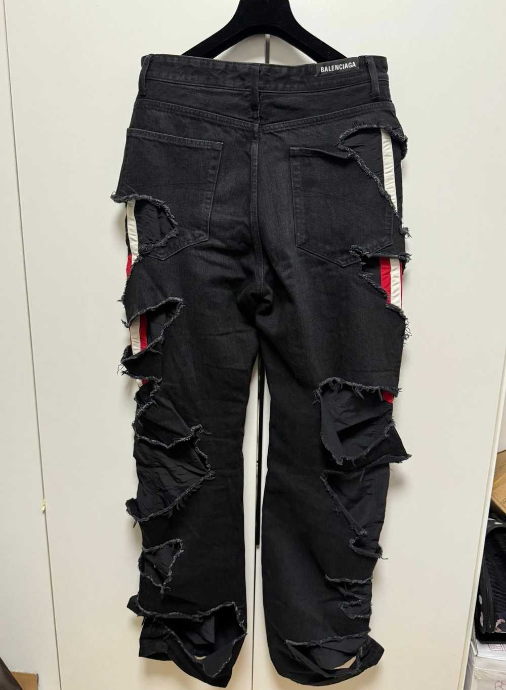 BALENCIAGA Balenciag ripped straight-leg jeans bl… - image 2