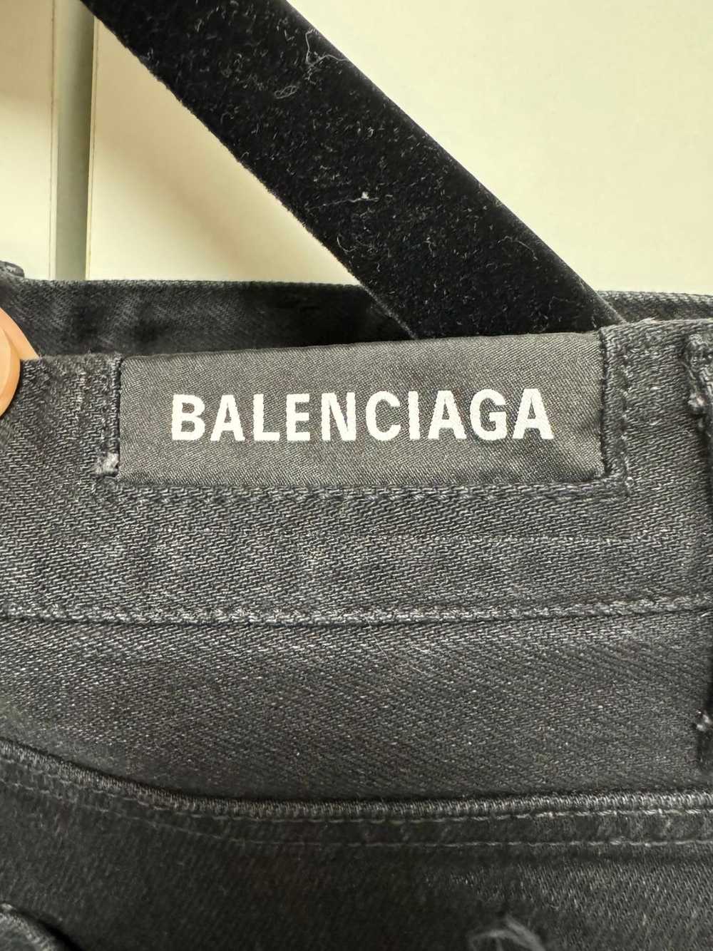 BALENCIAGA Balenciag ripped straight-leg jeans bl… - image 6