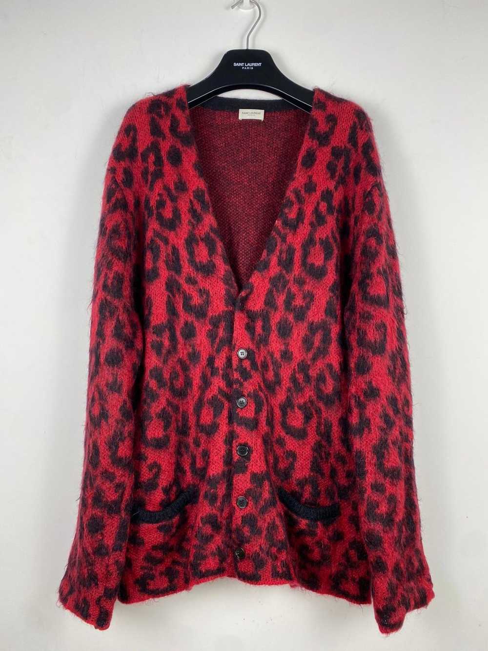 SAINT LAURENT SLP 13FW Runway Leopard Cardigen XL - image 1