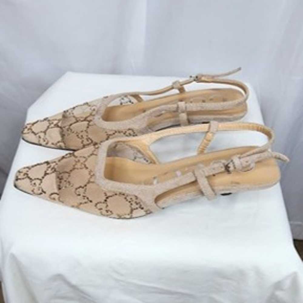 Cream/Gold Glitter Detail Kitten Heels (Size 7.5 … - image 5