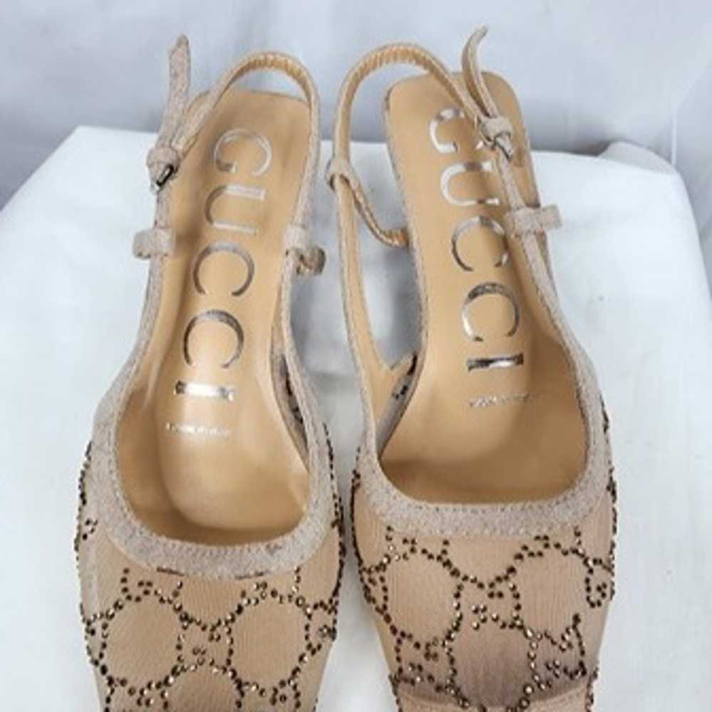 Cream/Gold Glitter Detail Kitten Heels (Size 7.5 … - image 9