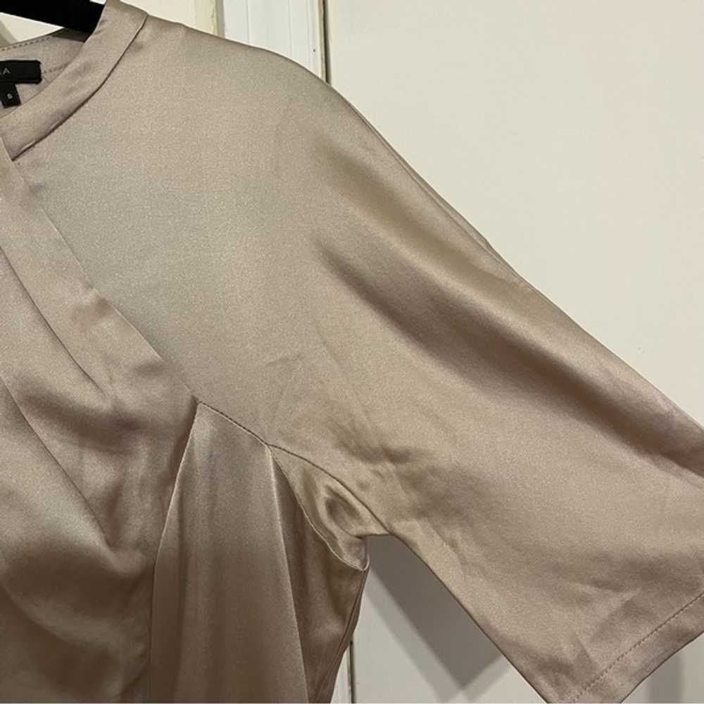 BCBGMaxAzria Taupe/Grey Silk Pleated Top - image 4