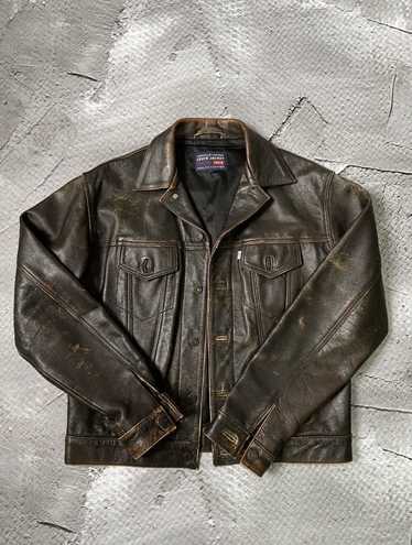 Leather Jacket × Levi's × Vintage Vintage 80s Lev… - image 1