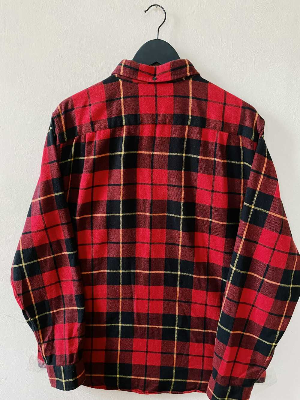 Supreme Tartan Longsleeve Flannel Shirt Red / Bla… - image 2