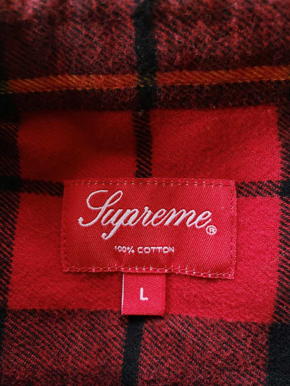 Supreme Tartan Longsleeve Flannel Shirt Red / Bla… - image 3