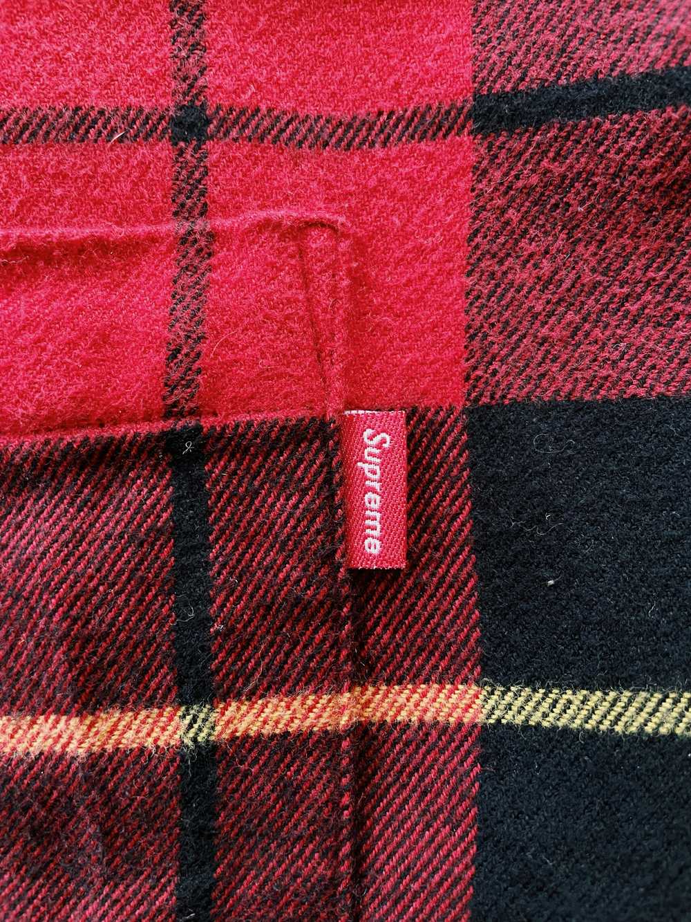 Supreme Tartan Longsleeve Flannel Shirt Red / Bla… - image 4