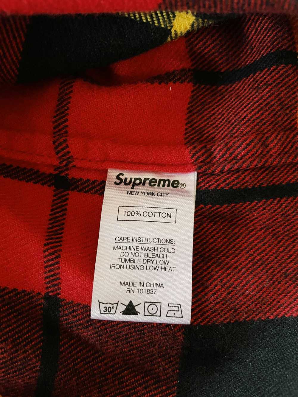 Supreme Tartan Longsleeve Flannel Shirt Red / Bla… - image 5