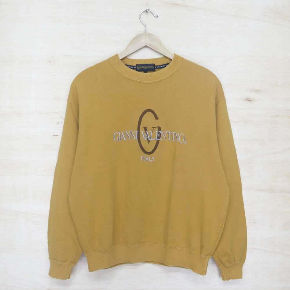 Vintage 90s GIANNI VALENTINO Big Logo Embroidered Sweater Sweatshirt Pullover Jumper