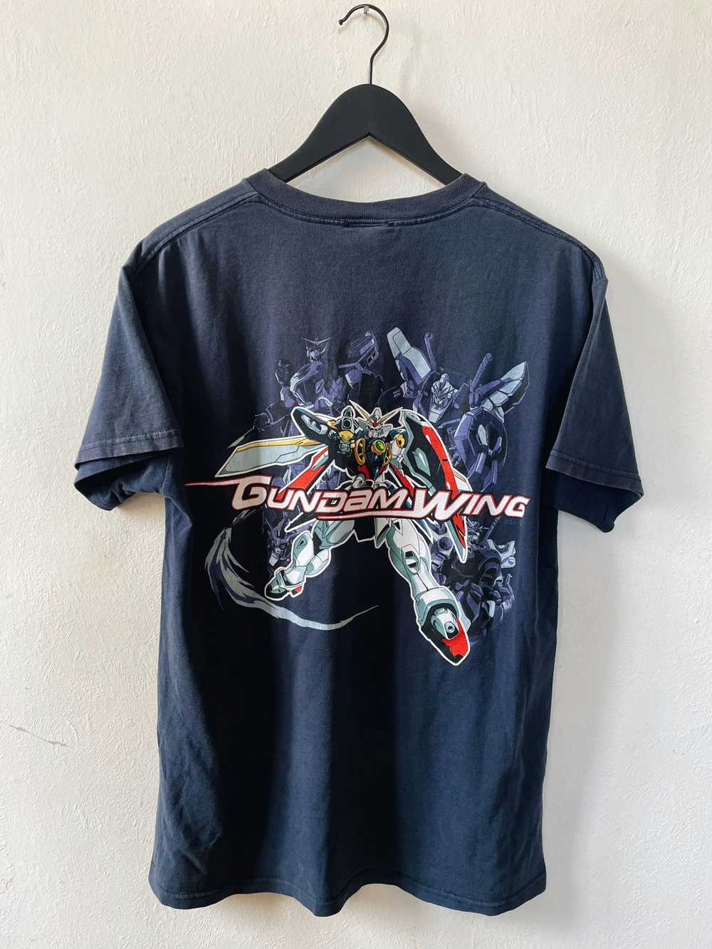 Vintage 00s Mobile Suit Gundam Wing T-shirt Navy - image 1