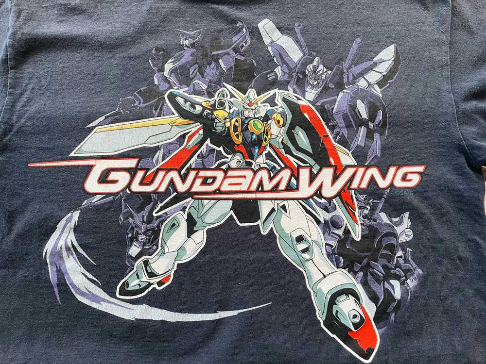 Vintage 00s Mobile Suit Gundam Wing T-shirt Navy - image 3