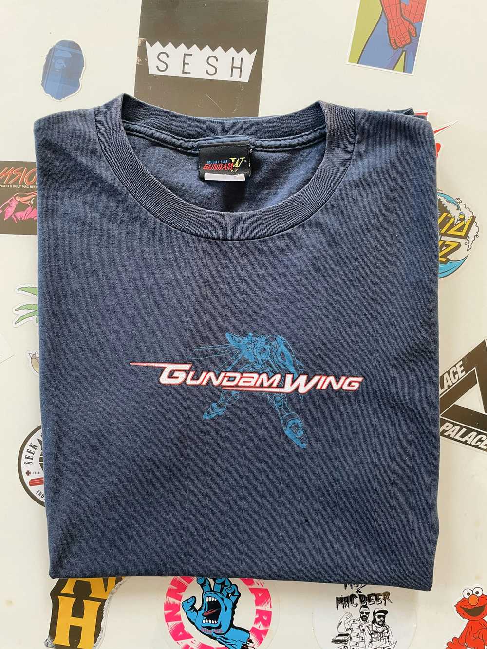 Vintage 00s Mobile Suit Gundam Wing T-shirt Navy - image 8