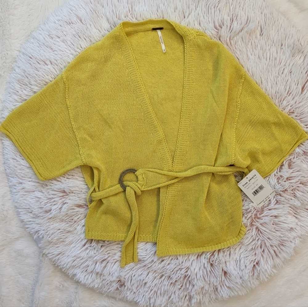 NWT Free People Hello Yellow Belted Knit Cardigan… - image 2