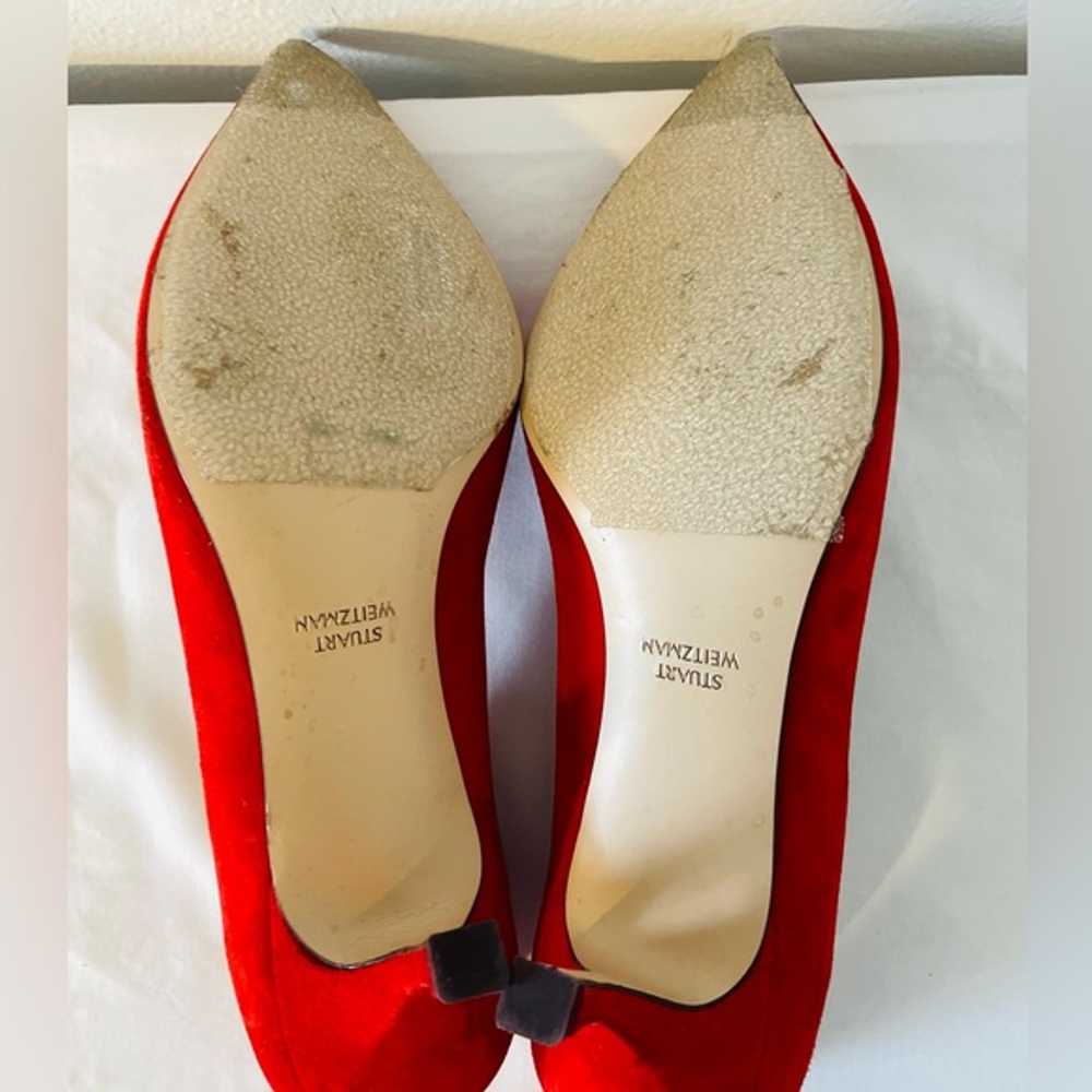 Stuart Weitzman lipstick Red Suede heels - image 2