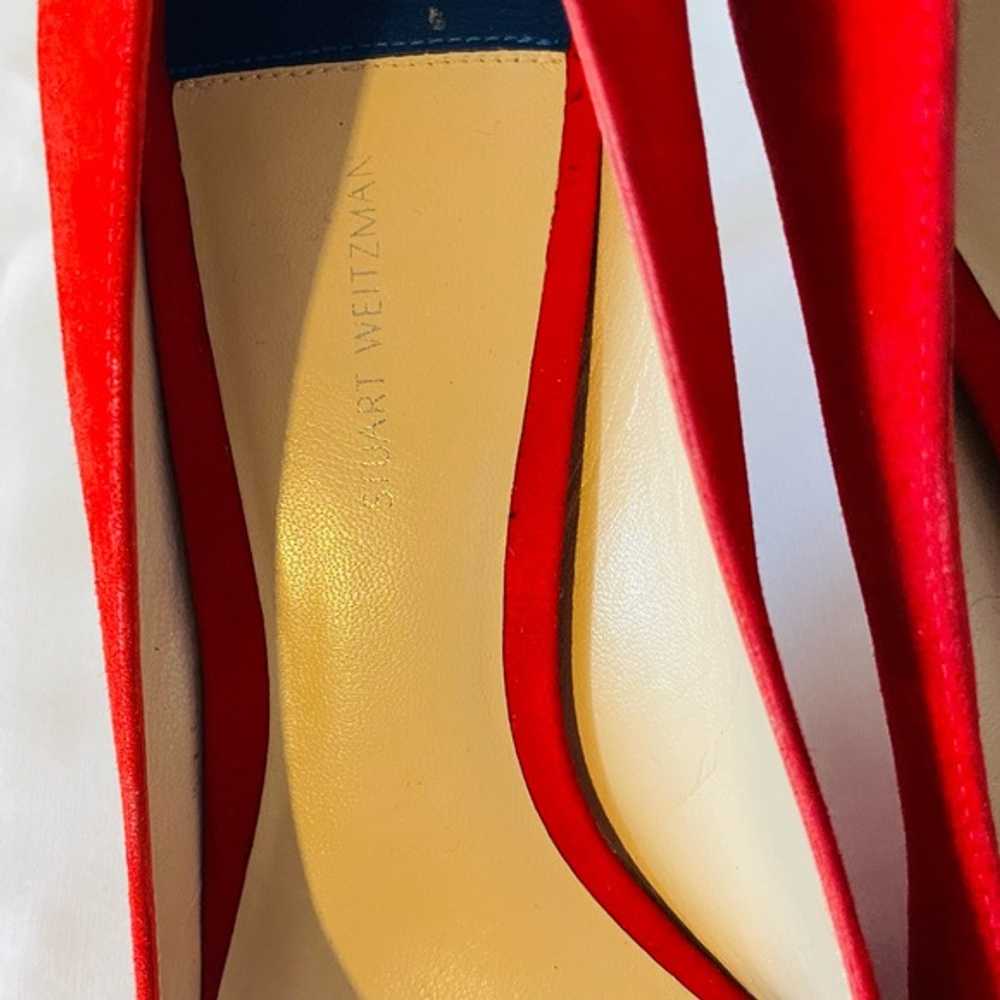 Stuart Weitzman lipstick Red Suede heels - image 5