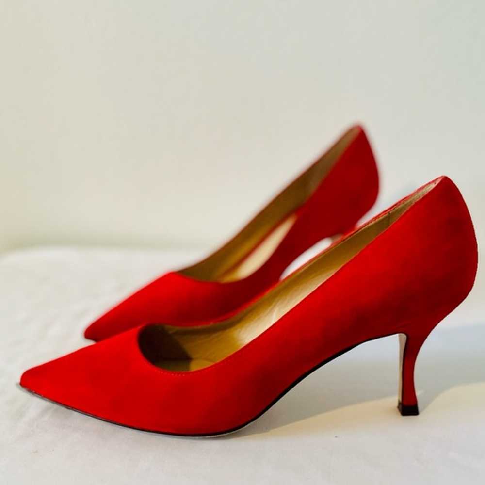 Stuart Weitzman lipstick Red Suede heels - image 6