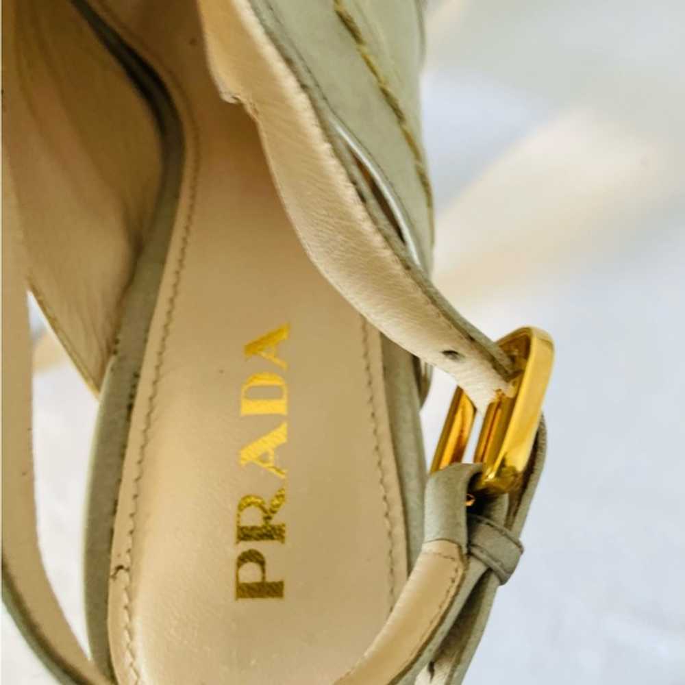 Prada Platform Shoes Women's Size 40 EU Taupe Lea… - image 2