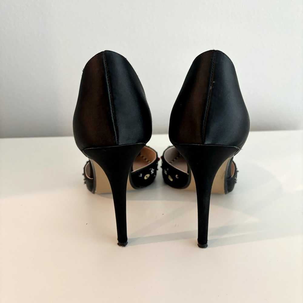 Betsey Johnson Mayson Heels Sz 8.5 Black Satin Je… - image 4