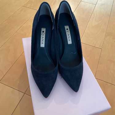 Diana Navy Suede Pumps 21cm