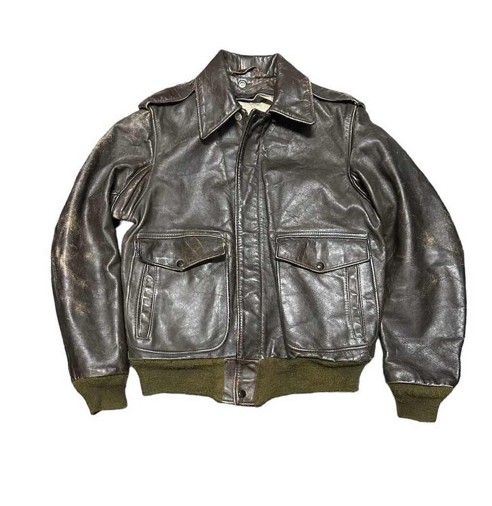 Vintage 80s Schott A2 leather jacket - image 1