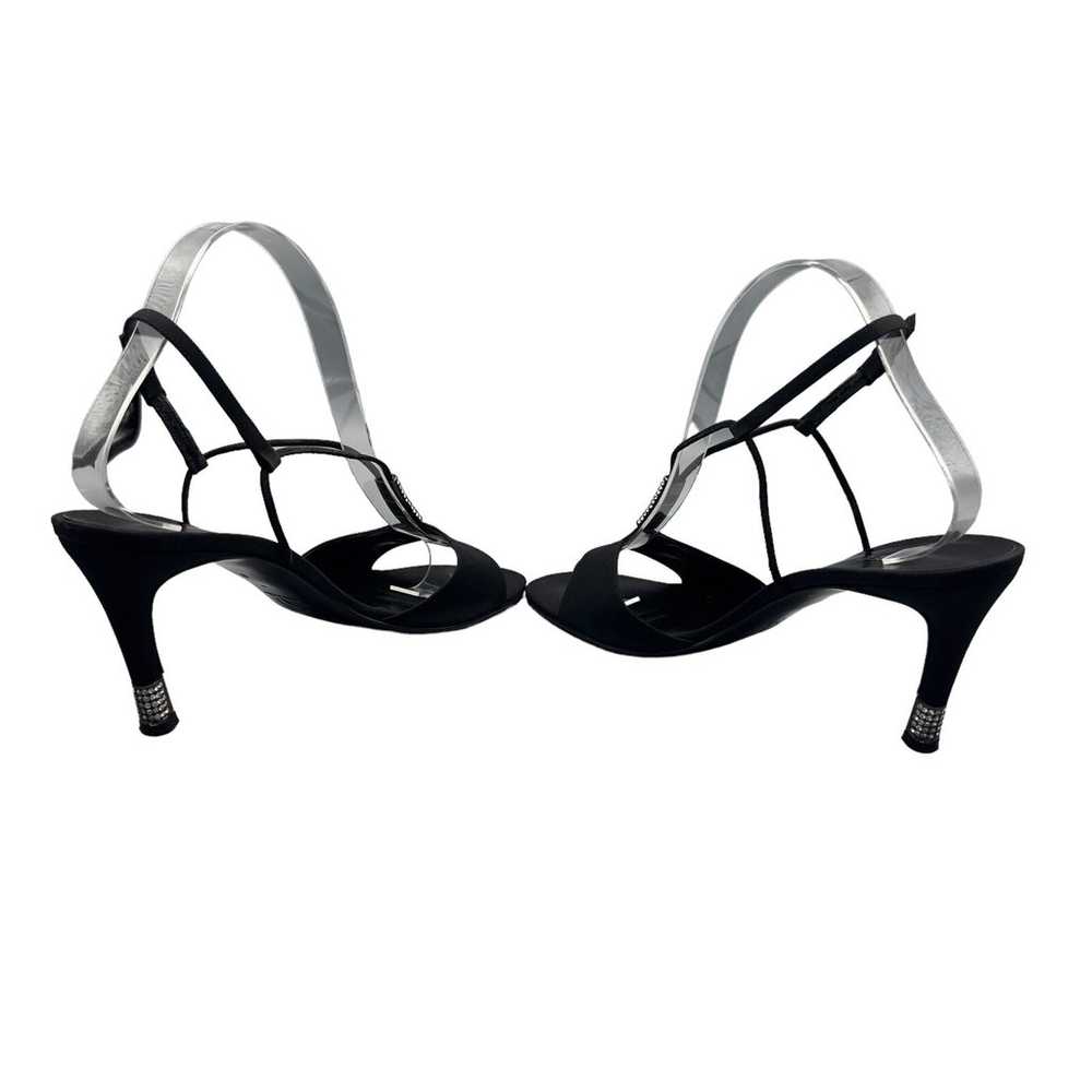 St John Black Slingback Open Toe Strappy Embellis… - image 5