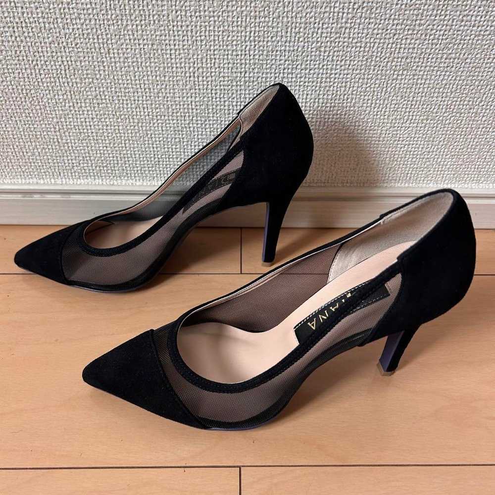 DIANA 23cm Black Suede Mesh High Heel Pumps - image 6