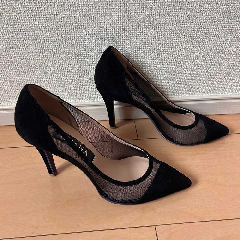 DIANA 23cm Black Suede Mesh High Heel Pumps - image 7