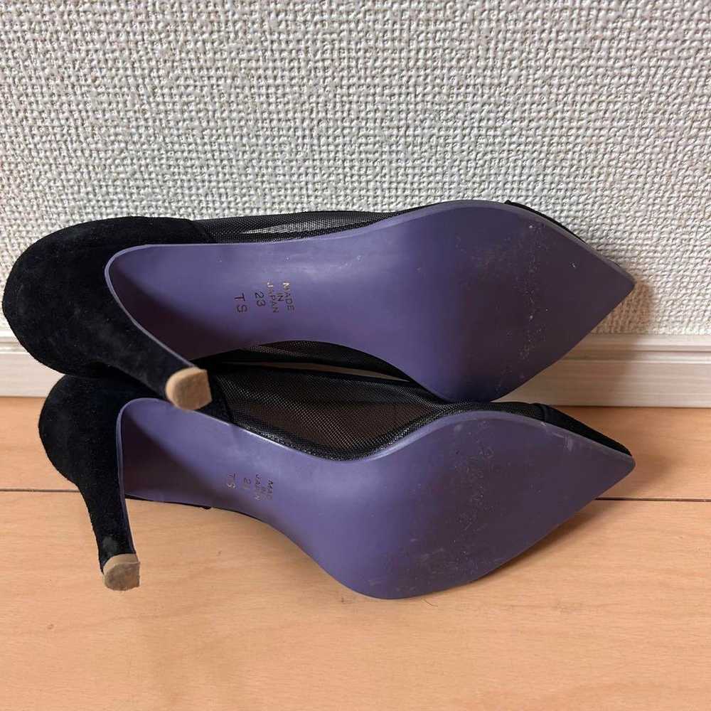 DIANA 23cm Black Suede Mesh High Heel Pumps - image 8