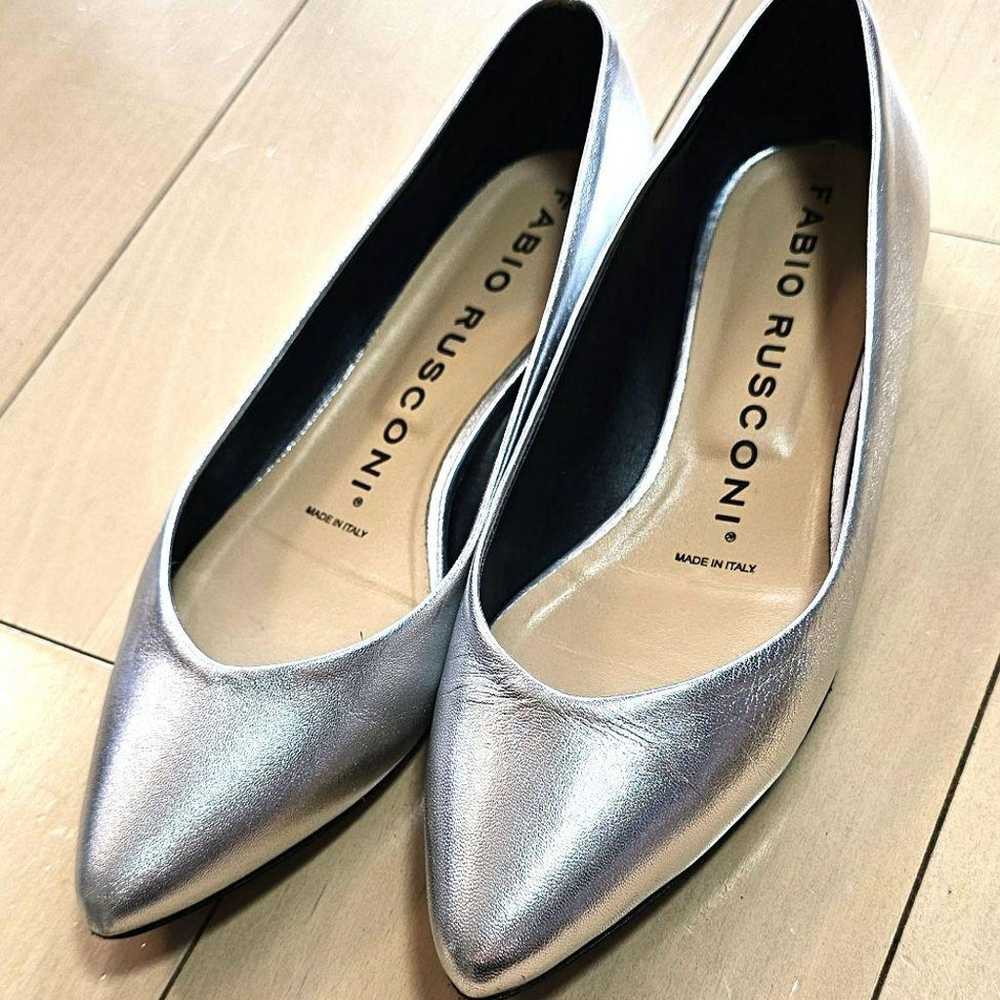 Fabio Rusconi 36 Silver Pumps Pointed Toe Leather - image 3