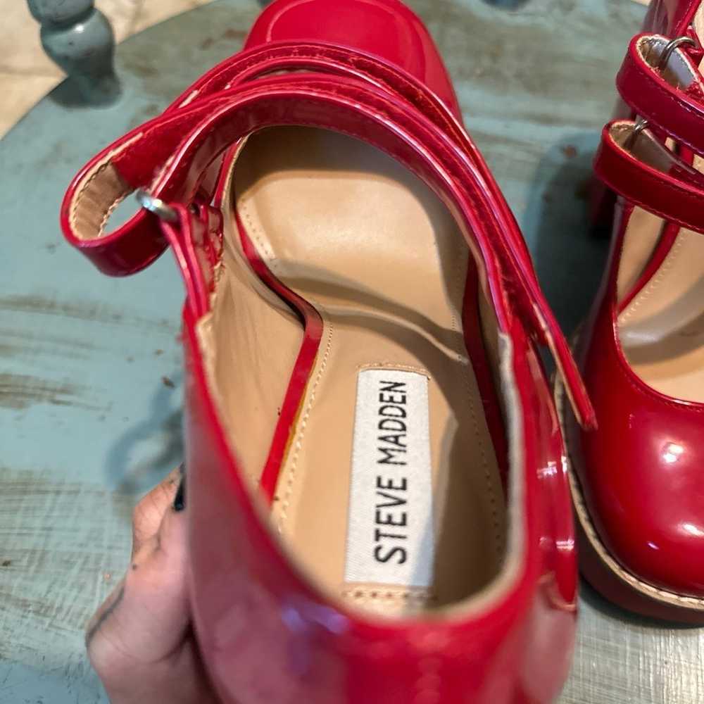 Steve Madden Red Mary Jane’s Size 7.5 - image 3